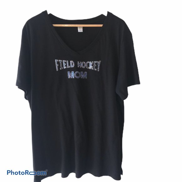 Field Hockey Mom Bling Tee Shirt Sz 2XL - Picture 1 of 2